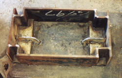 Box frame buildup - note that the frame is cut out around mounting bolts holes so that the bolts and nuts are accessible from the outside