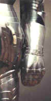 Left gauntlet front view