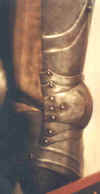 Detail left leg inside viewed from right-front of armour