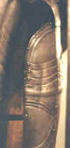 Left leg inside viewed from front right of armour