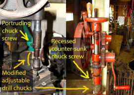 Comparison - Recessed -vs- portruding chuck screws
