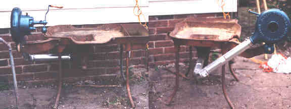 Canedy-Otto cast iron blacksmith's forge with deep firepot.