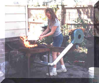 Cast Iron forge for blacksmiths.