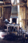 Forge fire lit and ready for use. Summer 2000. CLICK TO ENLARGE