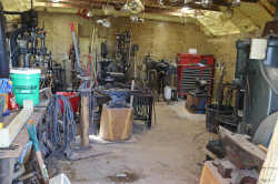 Shop before moving everything out to make space for new stone forge construction