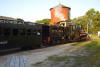 Lima gear drive engine - Train pulling into North Village station.  2008 Old Thresher's Reunion, Mt. Pleasant, Iowa