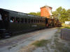 Lima gear drive engine - Train pulling into North Village station.  2008 Old Thresher's Reunion, Mt. Pleasant, Iowa