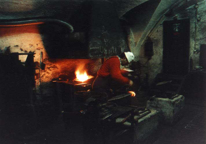 Blacksmith at work in Gmund, Austria.