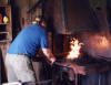 Cast iron forge in use recently.