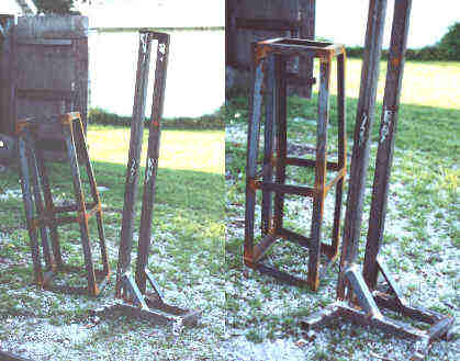 Steel sidedraft hood frame, and stand.