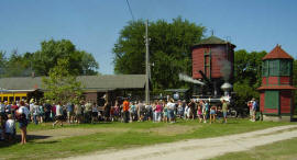 Train pulling into North Village station. 2008 Old Thresher's Reunion, Mount Pleasant, Iowa.