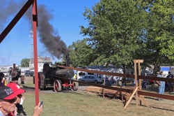 Steam Tractor Powering Sawmill - Midwest Old Threshers Reunion 2023