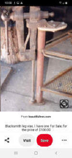 Pinterest search "blacksmith leg vise"
